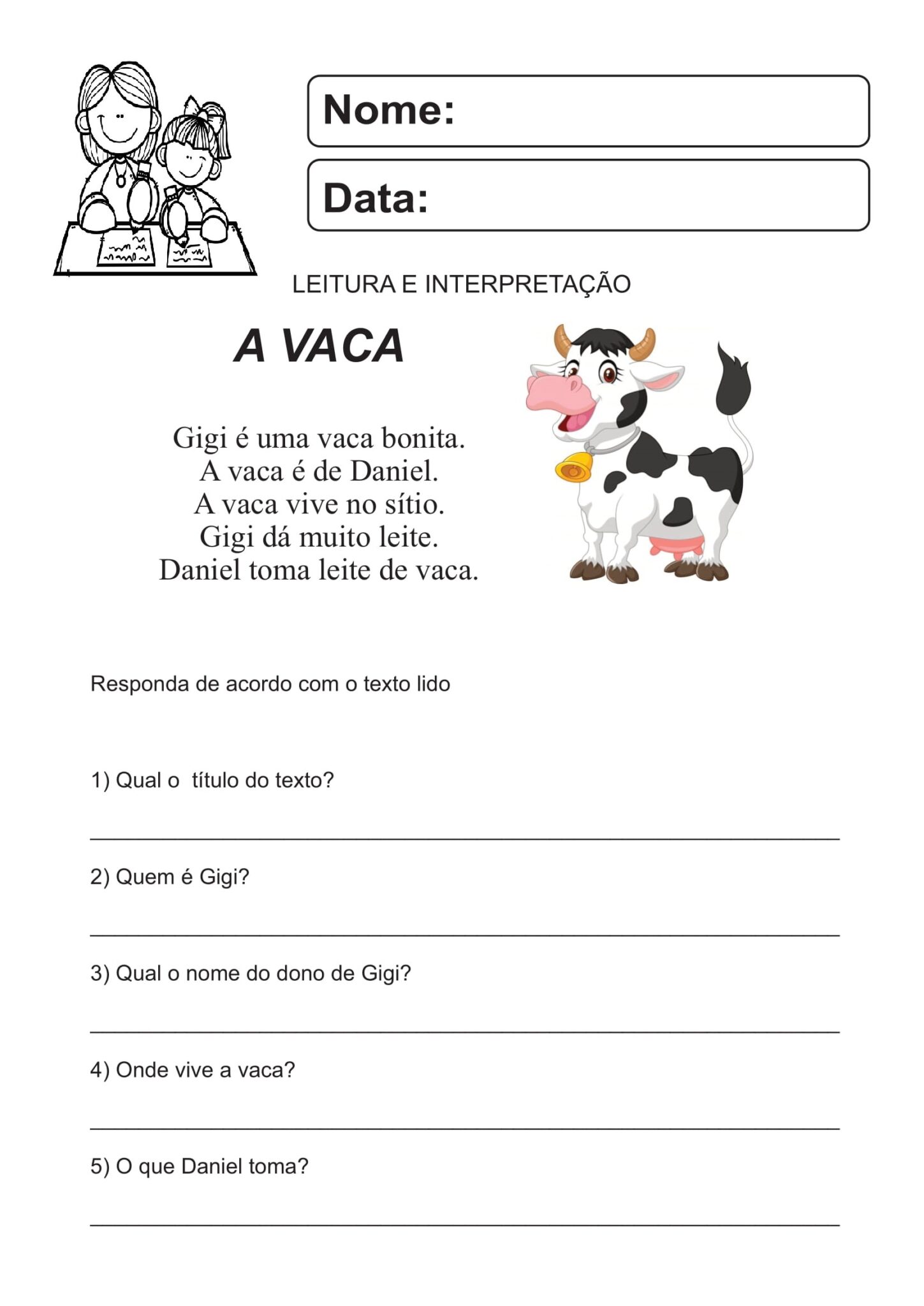 1º e 2º ANO - Atividades de leitura e interpretação de textos - Cuca ...