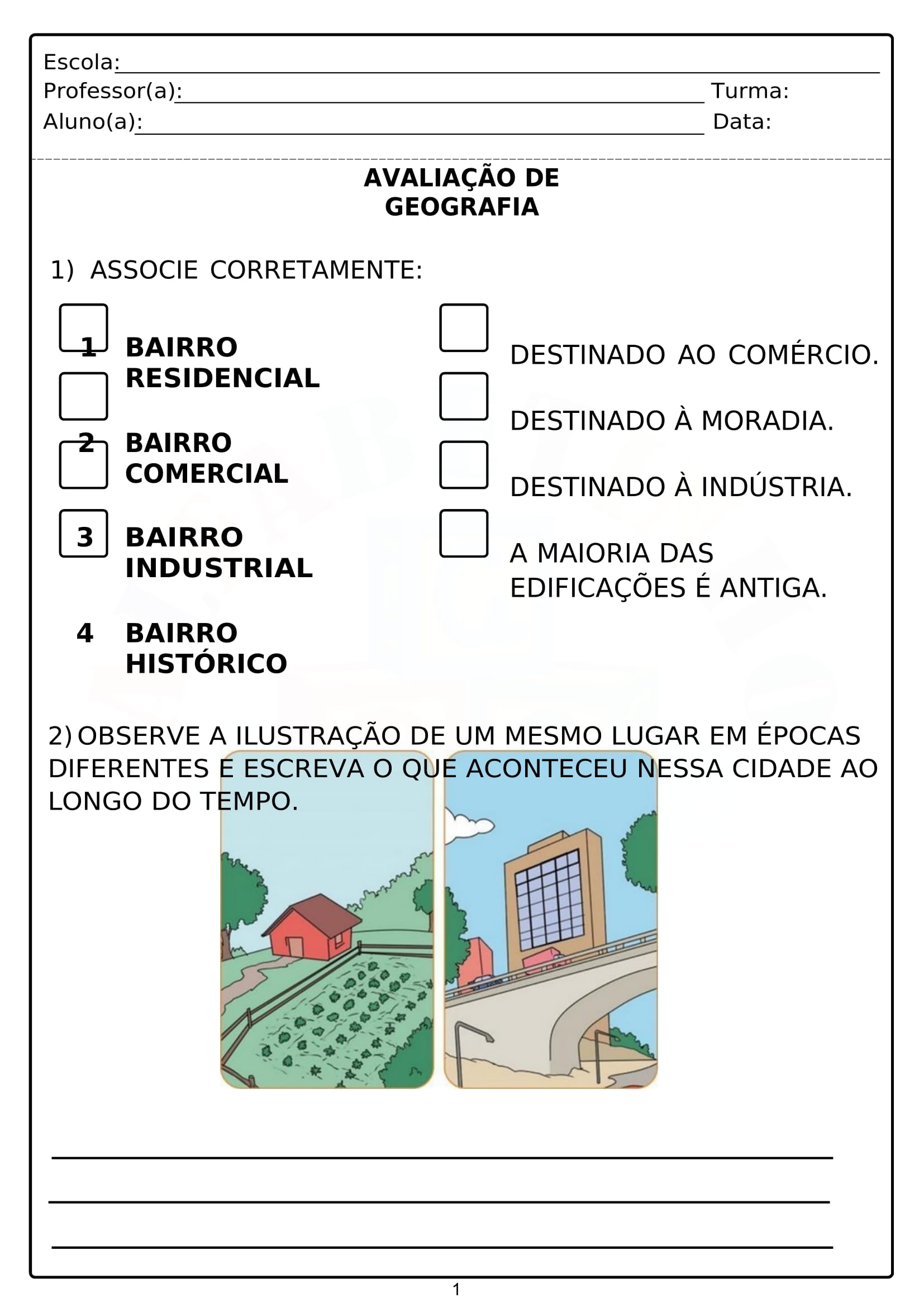 4º ANO - AVALIAÇÃO BIMESTRAL DE GEOGRAFIA - 2º BIMESTRE - Cuca Super ...