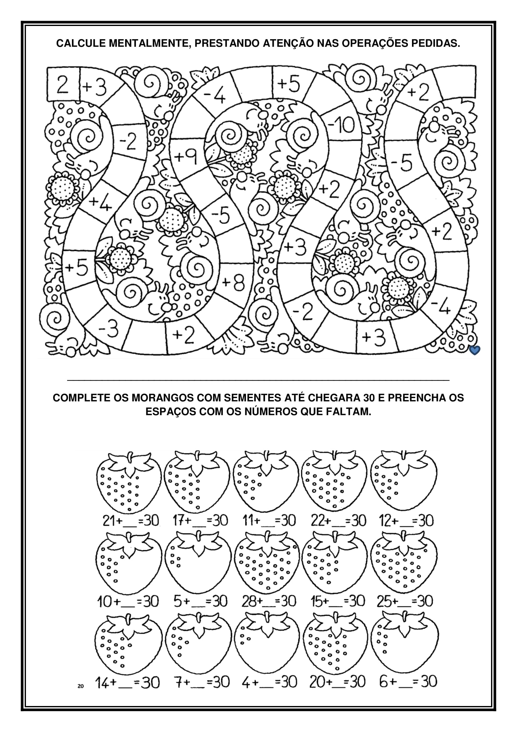 1º Ano - atividades de reforço de matemática - Cuca Super legal ...