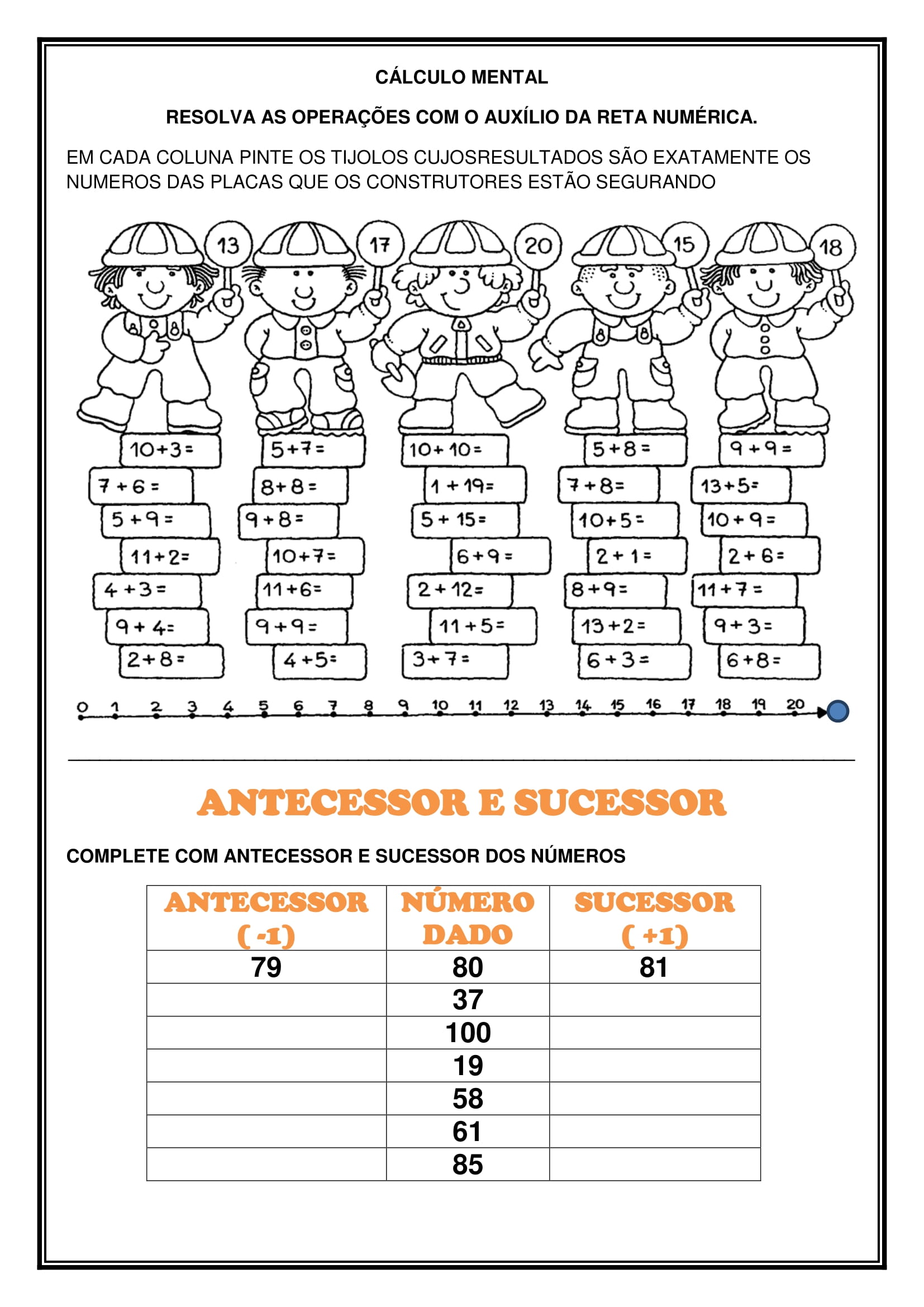 1º Ano - atividades de reforço de matemática - Cuca Super legal ...